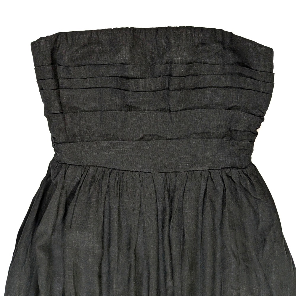 Petal & Pup Kayt Strapless Dress Black Maxi Linen Blend Size XS NWT - Picture 6 of 13